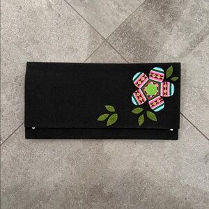 Black Floral Clutch